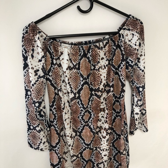 ➕ NWT PLT Snake Print Bodycon Mini Dress Sz 18 - Picture 5 of 8